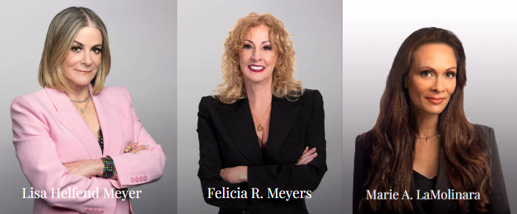 attorney profiles Lisa, Felicia and Marie - 2025 Consumer Attorney Visionaries In Family Law by LA Times Studios.