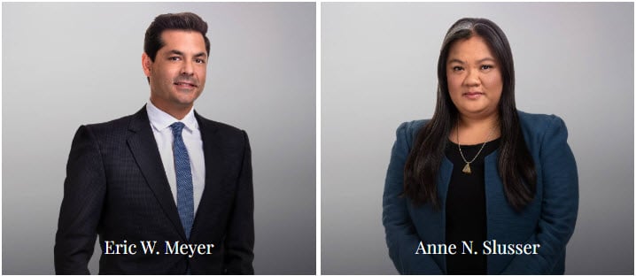 Partners Eric W. Meyer and Anne N. Slusser have been recognized as Leaders of Influence: Thriving in Their 40s
